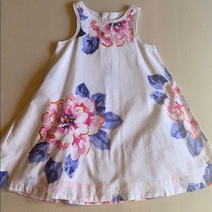 Joules white dress with floral pattern age 3